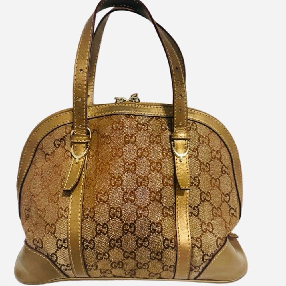 Gucci Brown Shoulder Bag with Leather Trim - Picture 3 of 11
